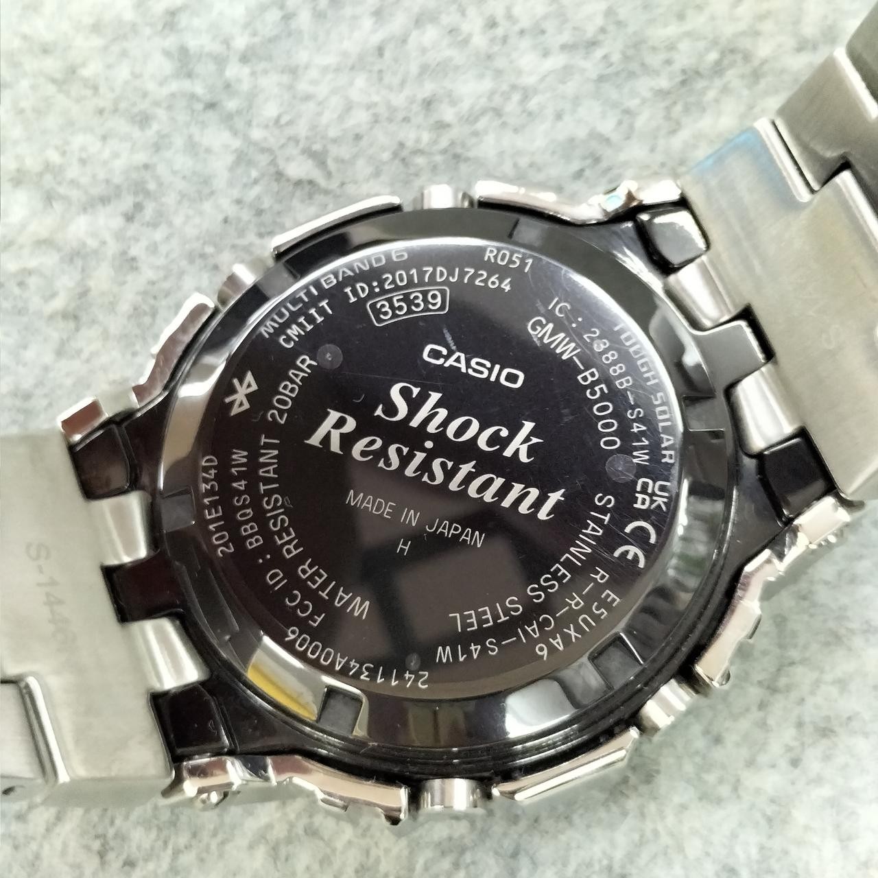 CASIO G-SHOCK GMW B5000D 3JF Silver Solar Men Watch Auth Japan