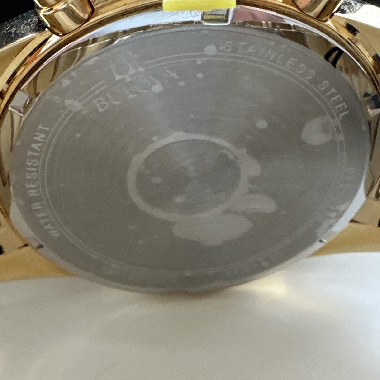 Bulova Diamond Men’s Gold Plated Stainless Steel Chronograph Quartz Watch 97D121