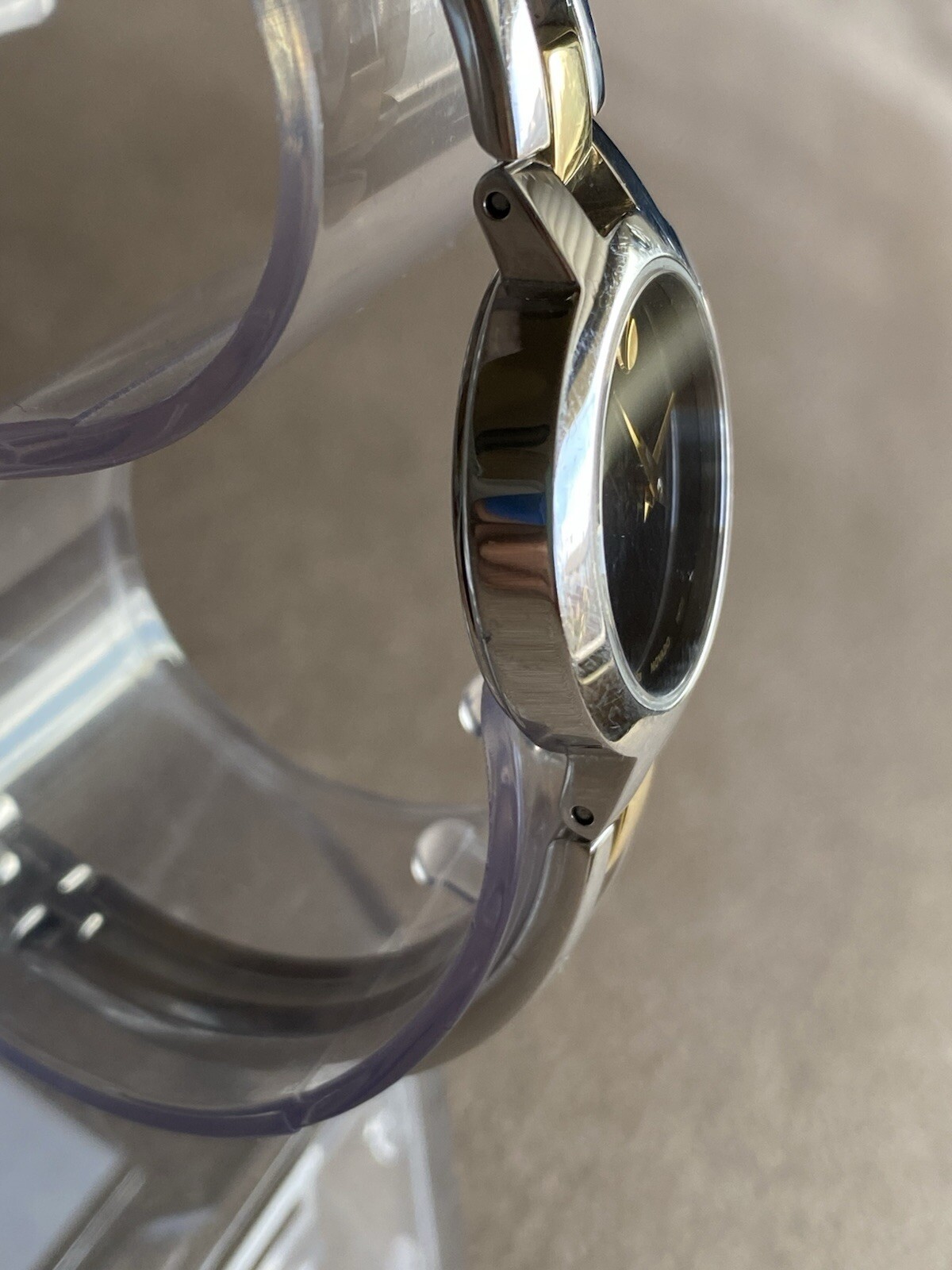Movado Amorosa 52.319.1453 Black Dial 2-Tone Swiss Quartz Watch Size 7.0 «