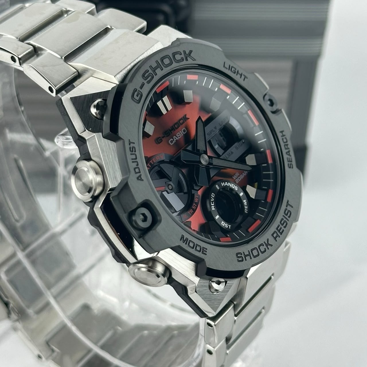 Casio G-SHOCK Red Deposition Dial G-STEEL GST-B400AD-1A4