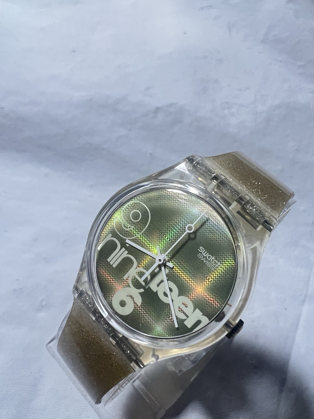 Swatch Gent (Glitter)GK216, unique Holographic Dial,AG1995,34mm Case, ladies Wat