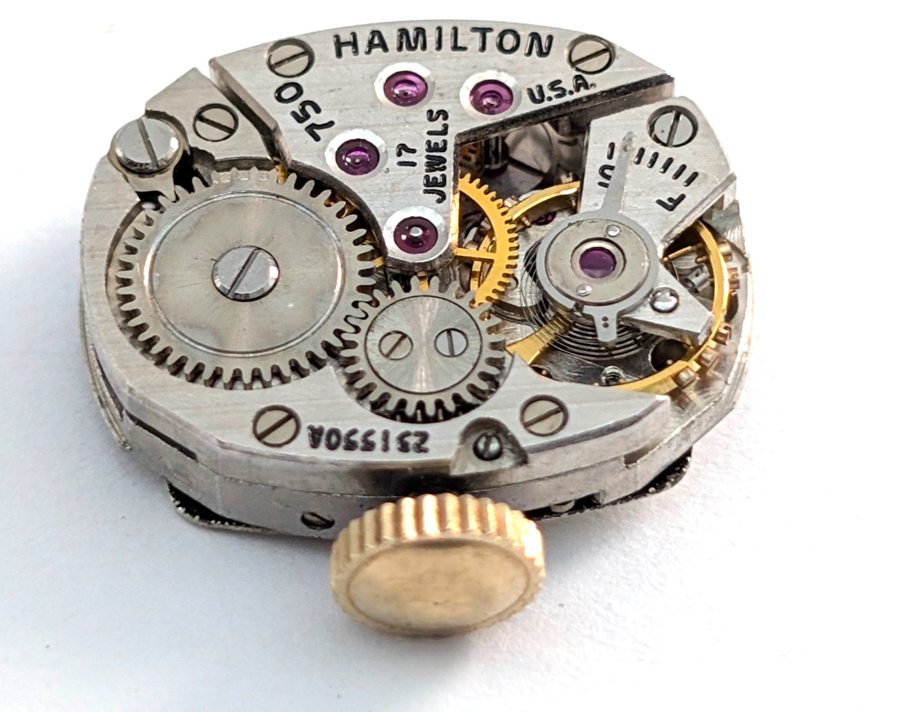 1950s HAMILTON 750 17j 231550A Vintage Ladies 13mm Watch Movement PARTS REPAIR