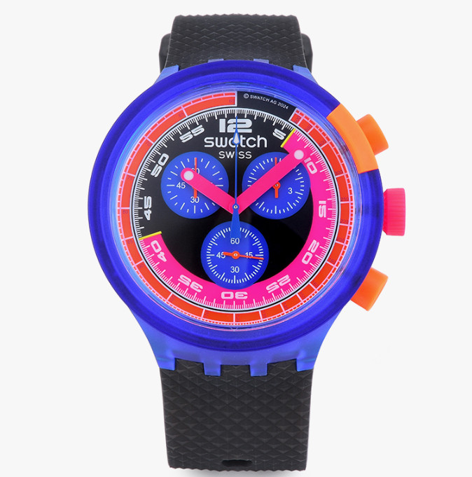 Swatch SB06N102 NEON PARTY TO THE MAX Men’s Urethane Watch