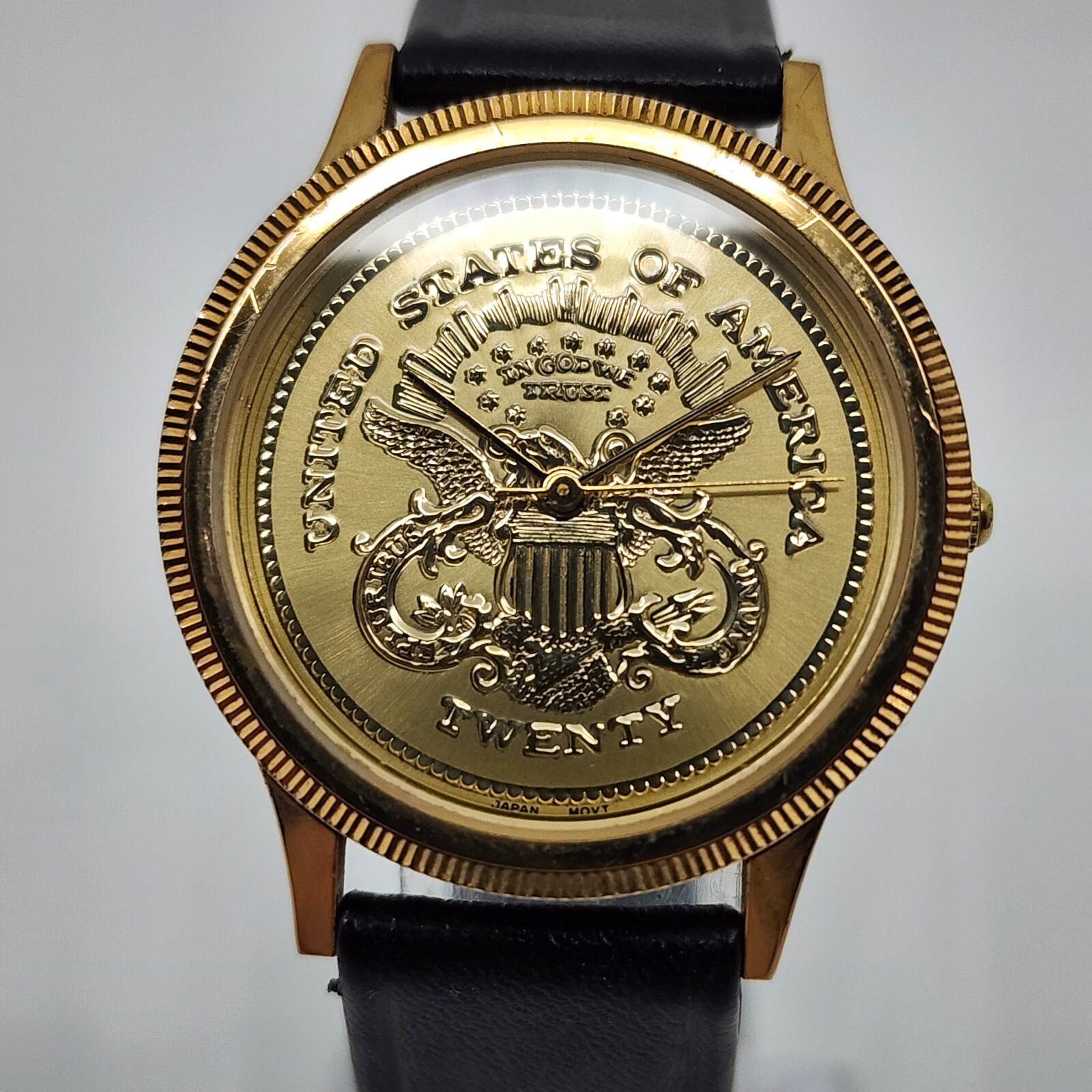 Vintage Helbros Anniversay Collection United States Twenty Gold Coin Dial Watch