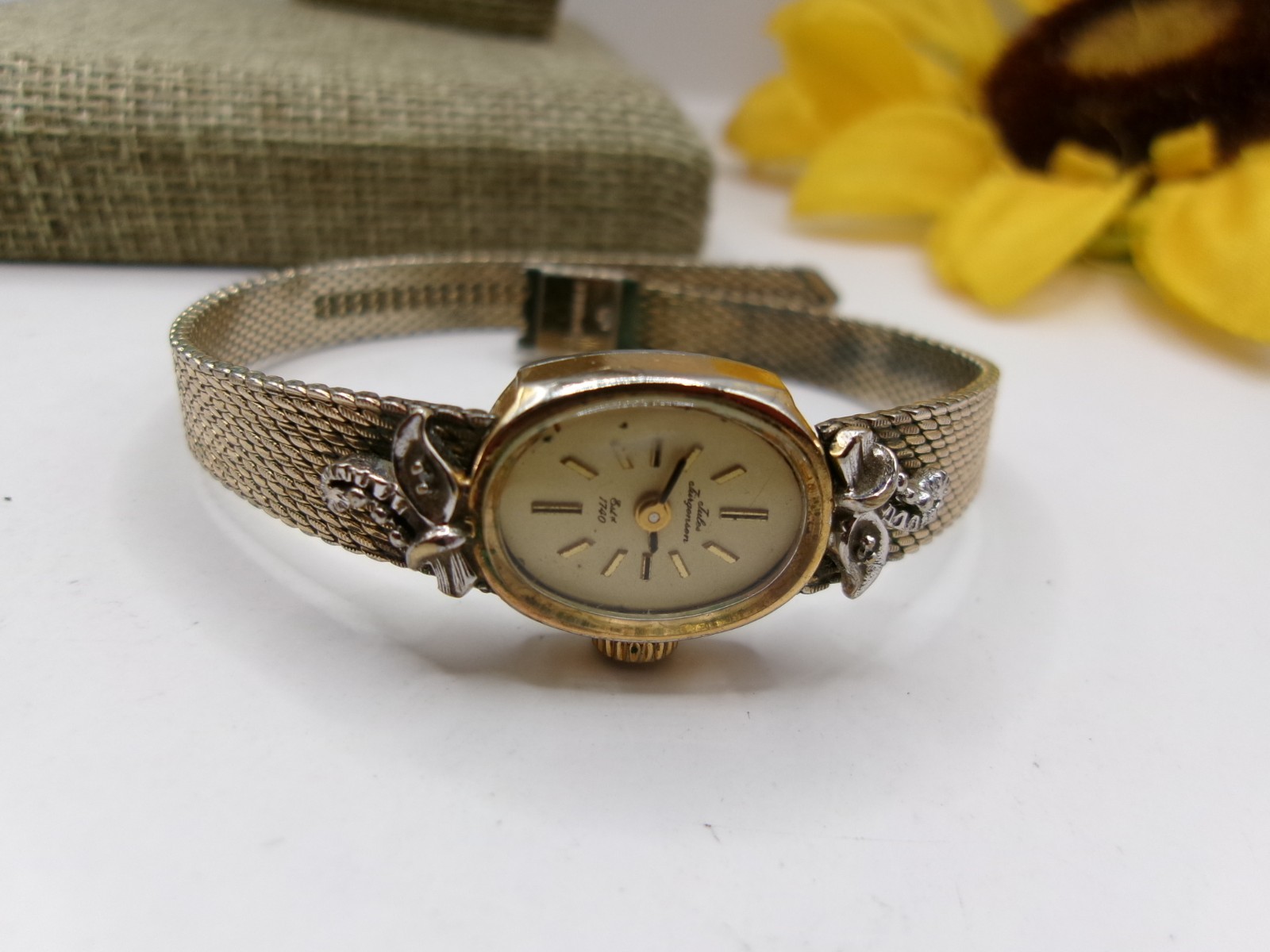 Rare Vtg Gold Filled~Jules Jurgensen Manual Ladies GF Band Watch~Needs Repair