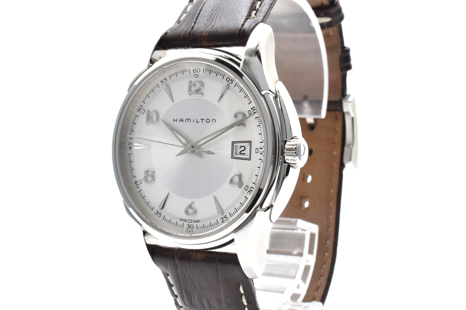 New Batt HAMILTON Jazzmaster H324110 Silver Dial Date Quartz Men’s Watch JAPAN