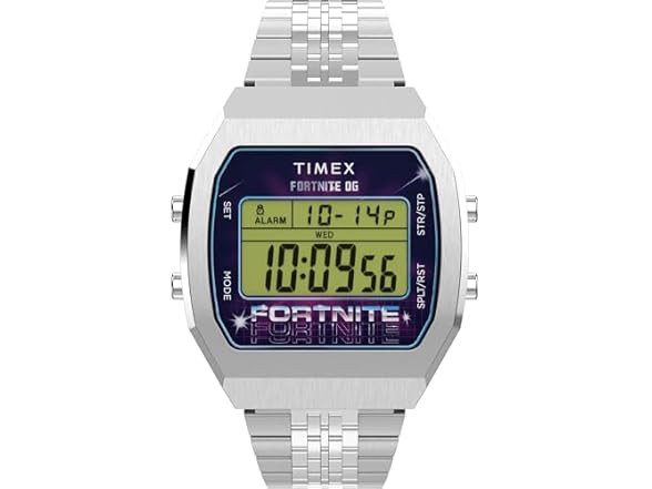 Timex x Fortnite T80 TW2Y46100 36mm Digital Stainless Steel Bracelet Watch – New