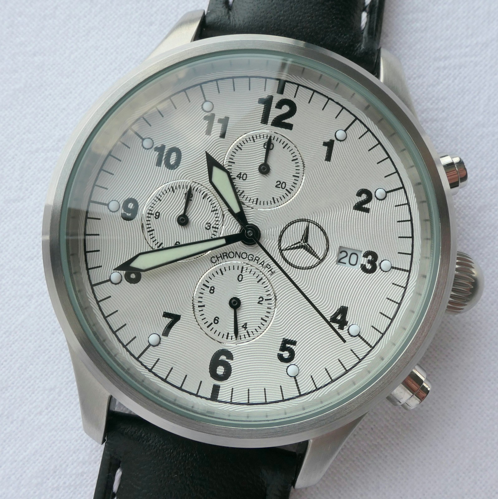 Mercedes Benz Classic Racing Driver Pilot Car Accessory Sport Watch Chronograph