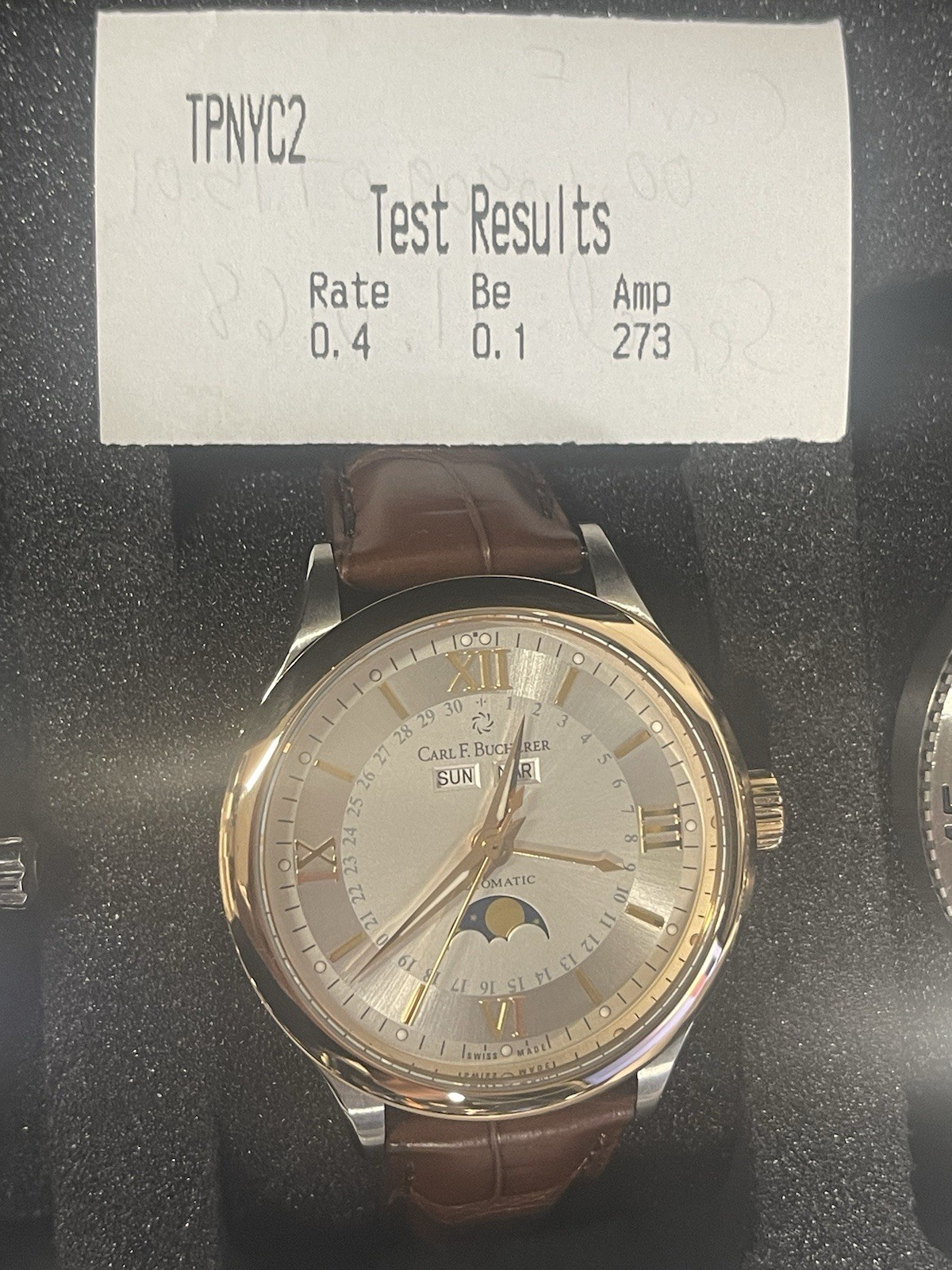 CARL F. BUCHERER Manero Moonphase 38mm R/Gold & S/Steel Watch 00.10909.07.15.01