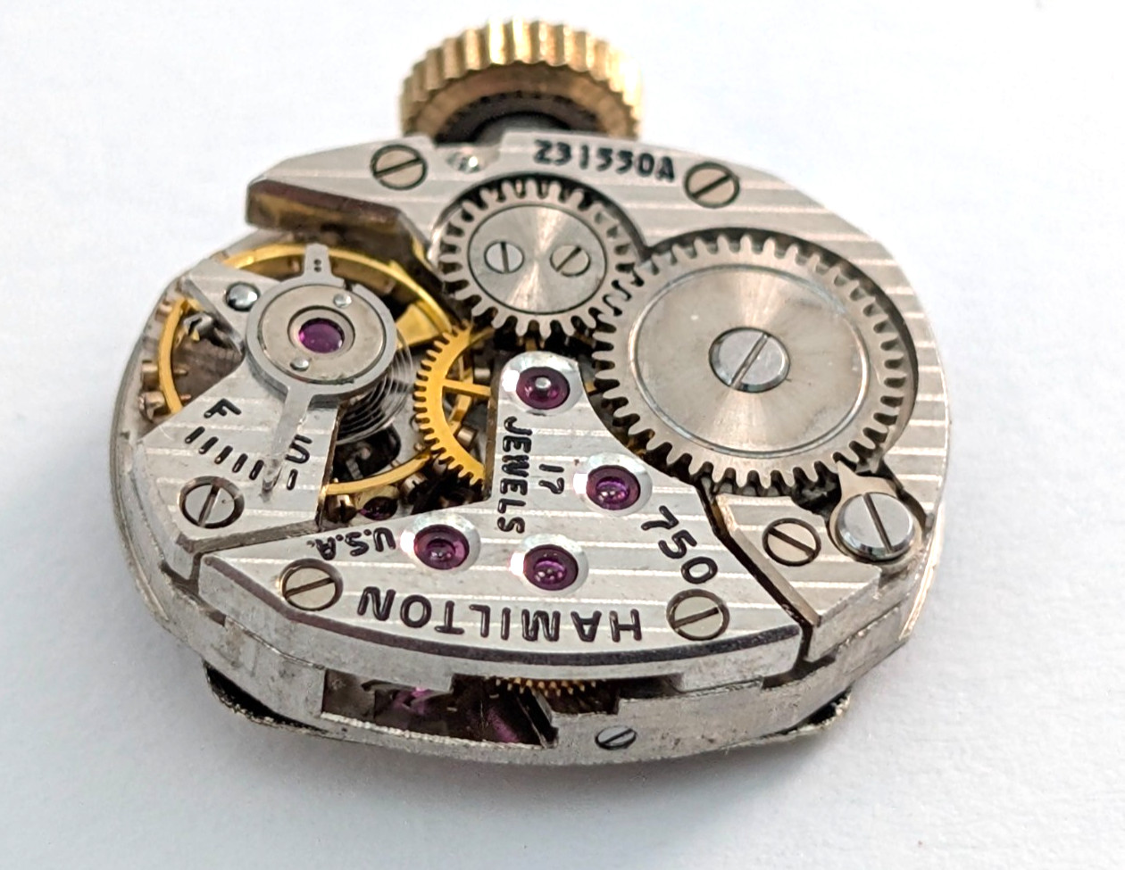 1950s HAMILTON 750 17j 231550A Vintage Ladies 13mm Watch Movement PARTS REPAIR