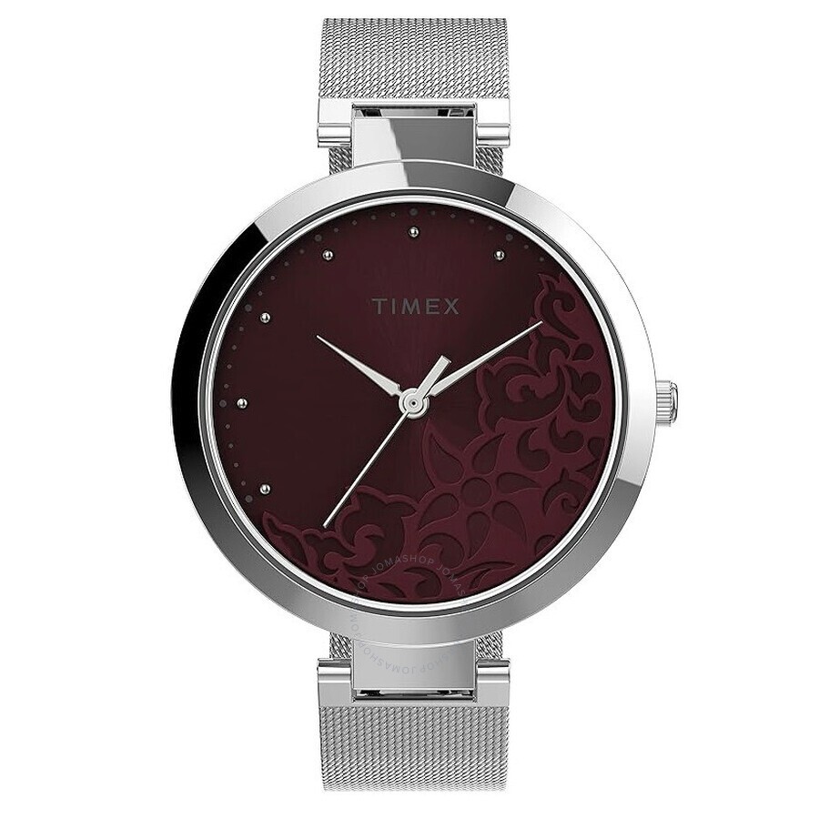 Timex TW2V20600 NEW Women’s Watch Stainless Steel Band Red Dial Analog