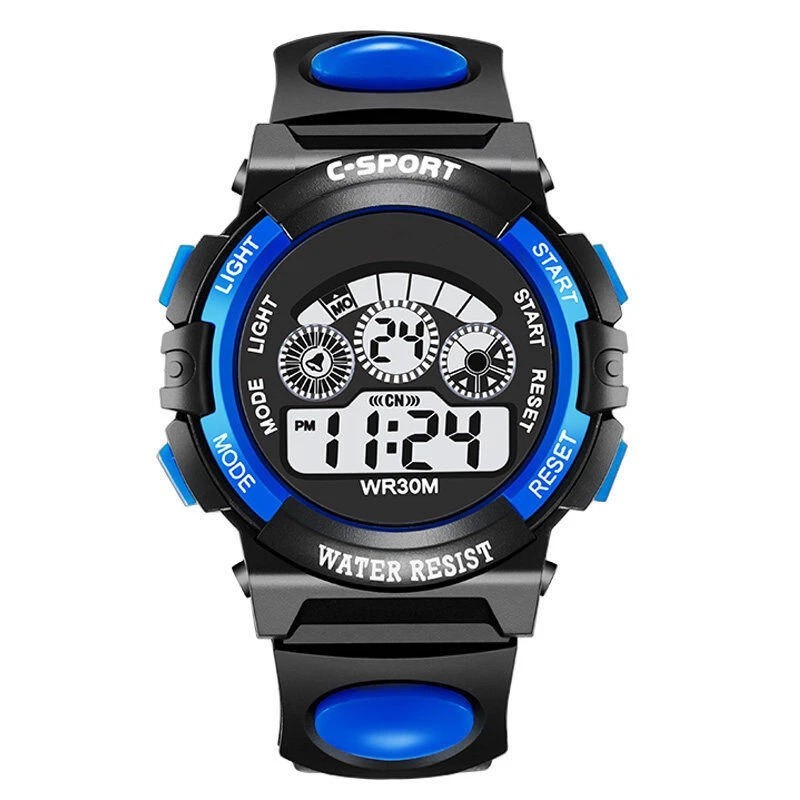 Kids LED Digital Watch Colorful Waterproof Alarm watch Boys Girls Luminous Wrist