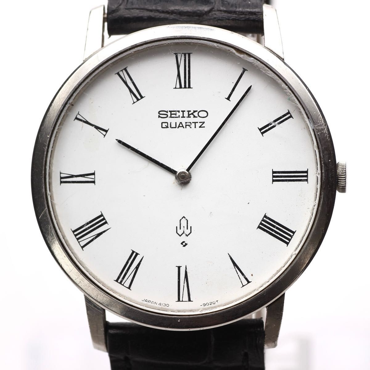 Rare SEIKO Chario Made in 1985 Vintage Men s Wristwatch Roman Index White Dial Q