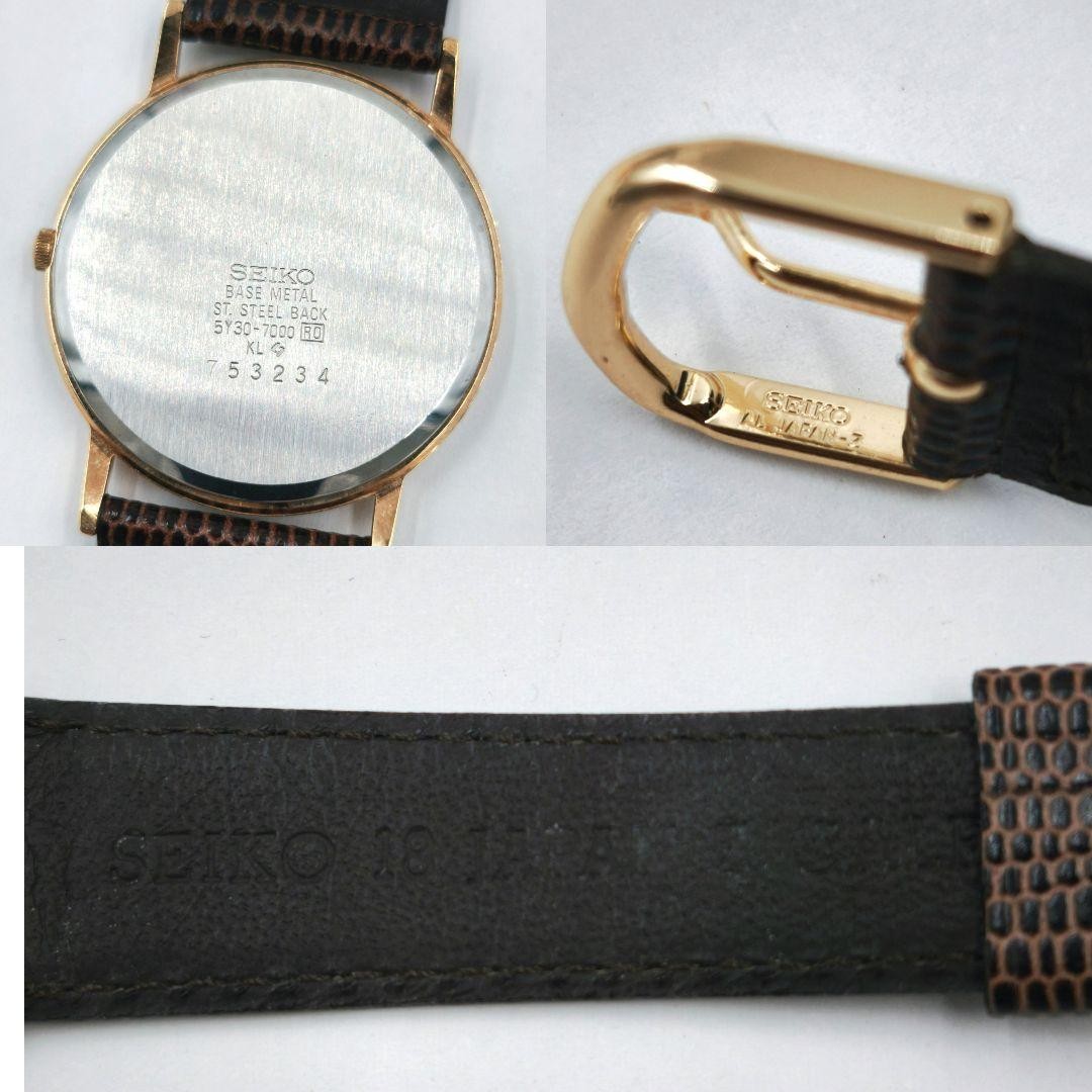 SEIKO 5Y30-7000 Dress Quartz Watch Gold wrist 18.0cm/7.1in