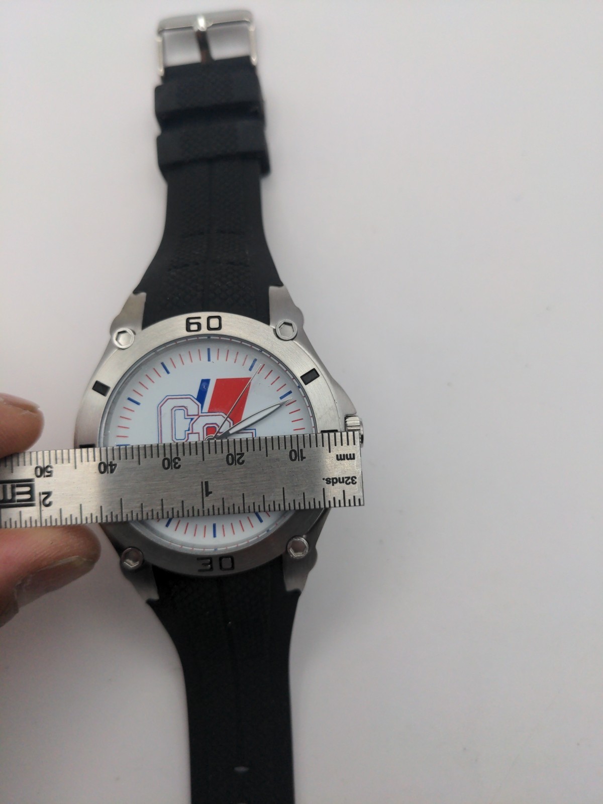 United States Coast Guard Wristwatch Analog CGA White Dial Blk Silicone Band