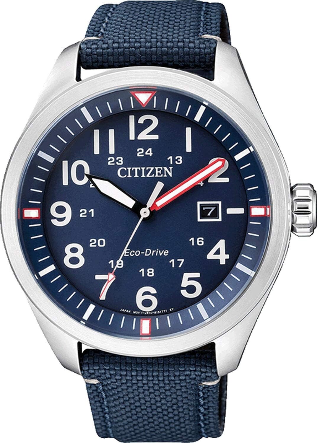 Citizen Eco-Drive Men’s Blue Dial Nylon Strap Watch AW5000-16L