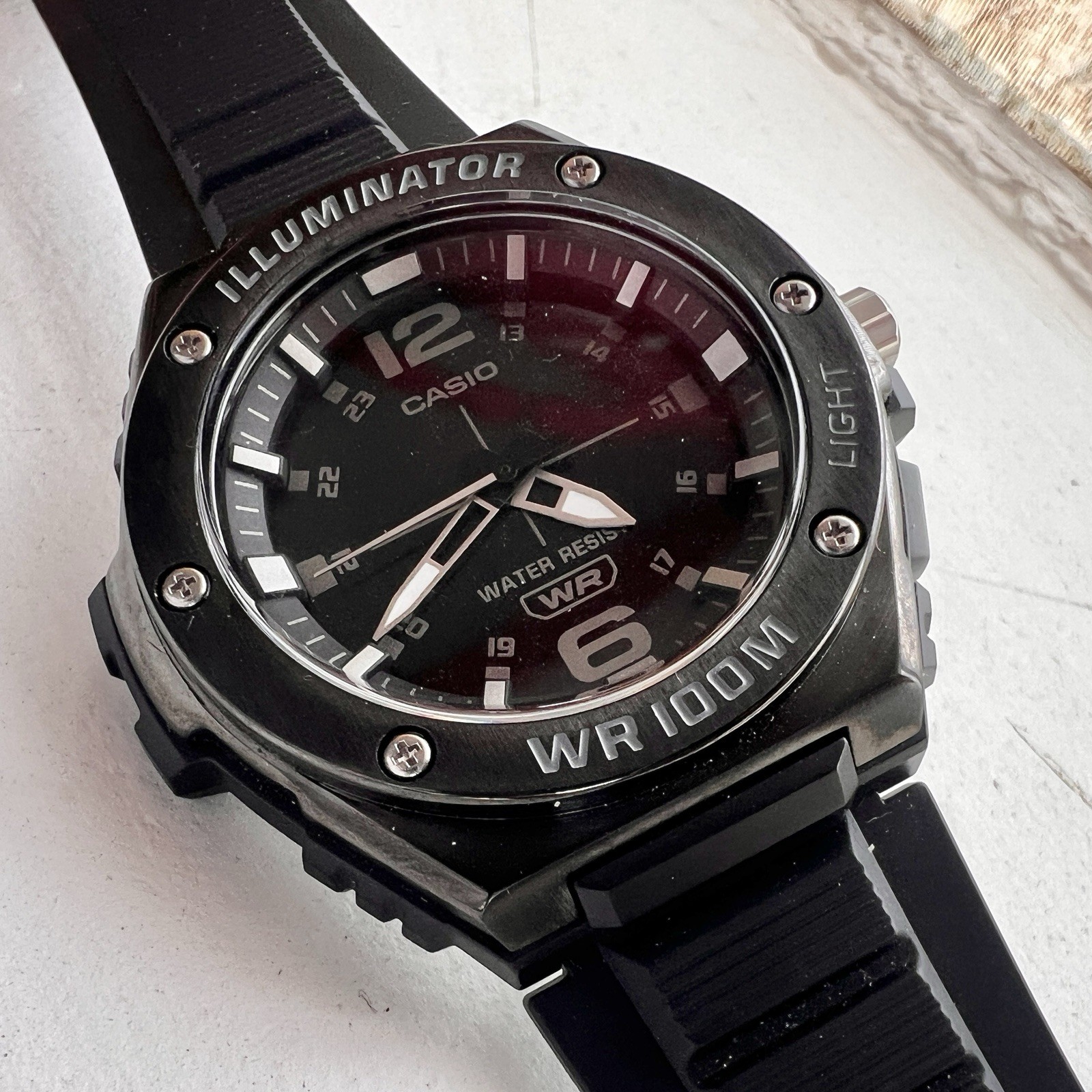 Casio Illuminator Quartz 100m WR Black Watch MWA100HB-1AV