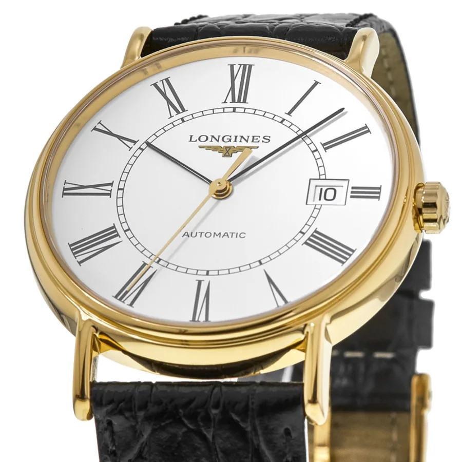 New Longines Presence Automatic Gold Plated White Men’s Watch L4.921.2.11.2
