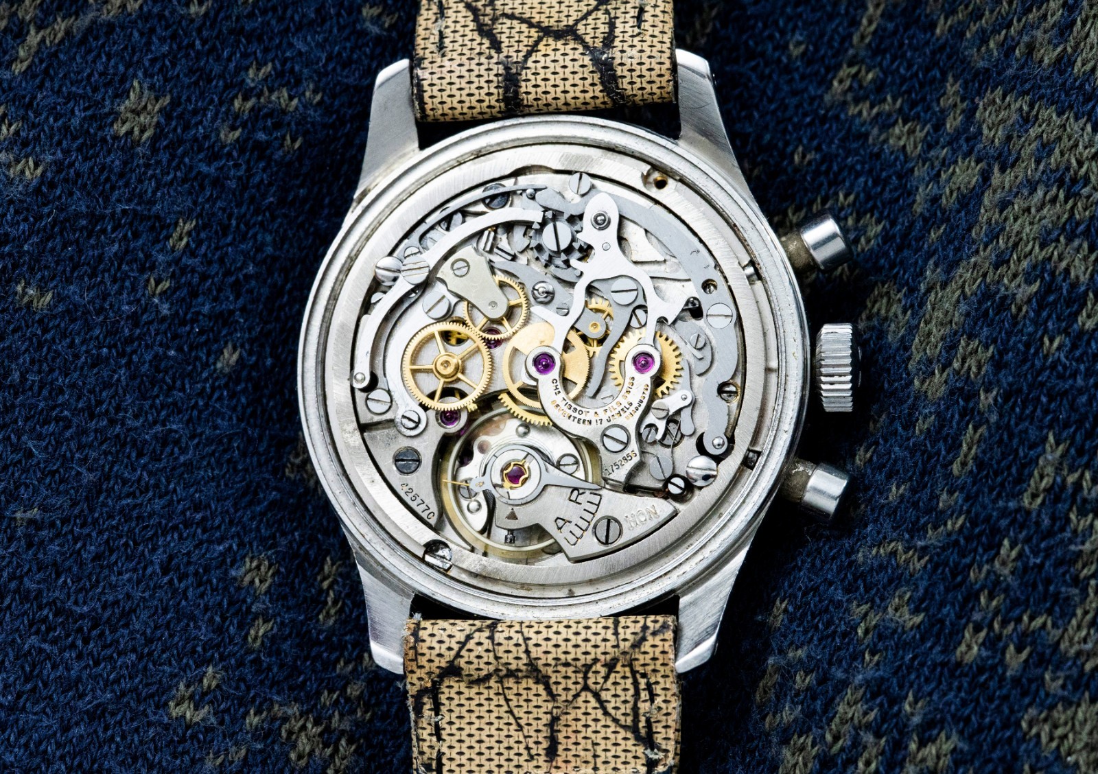 Tissot Chronograph – Cal 27CH – Omega Crown – Tropical Butterscotch Dial – 1947