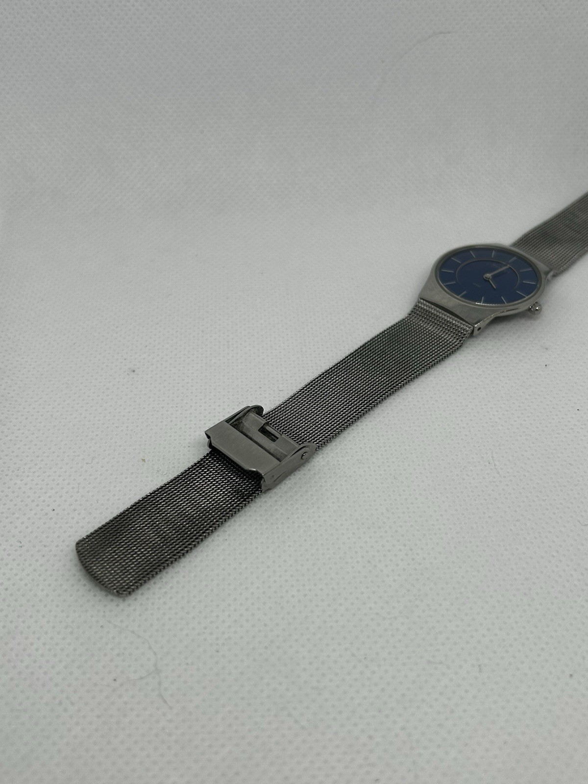 Skagen Denmark 233SSN Ultra Slim Vintage Blue Dial Mesh Quartz – Honest Wear⁠