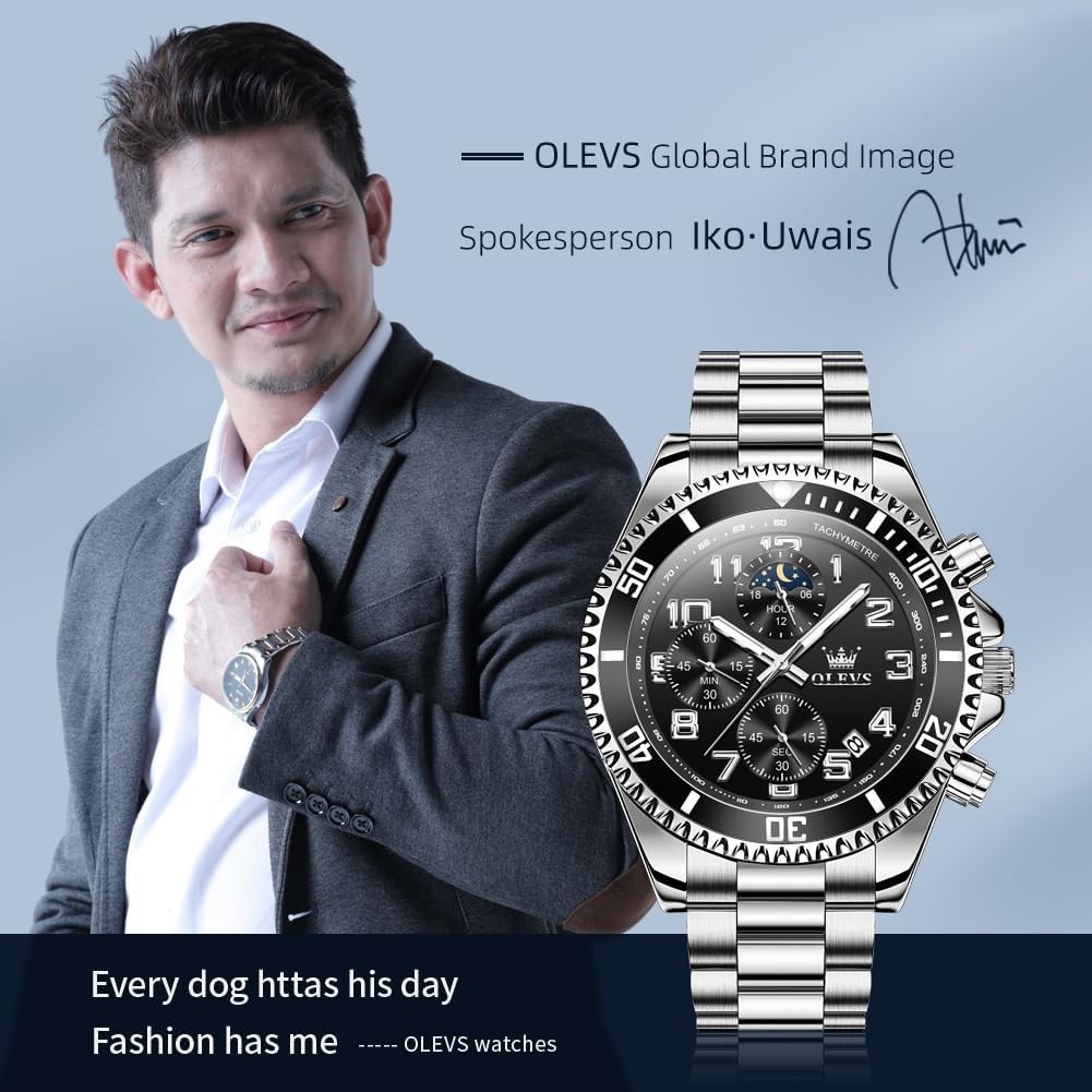 Stylish Men’s Business Watch – Waterproof with Luminous Hands and Dual Calendar