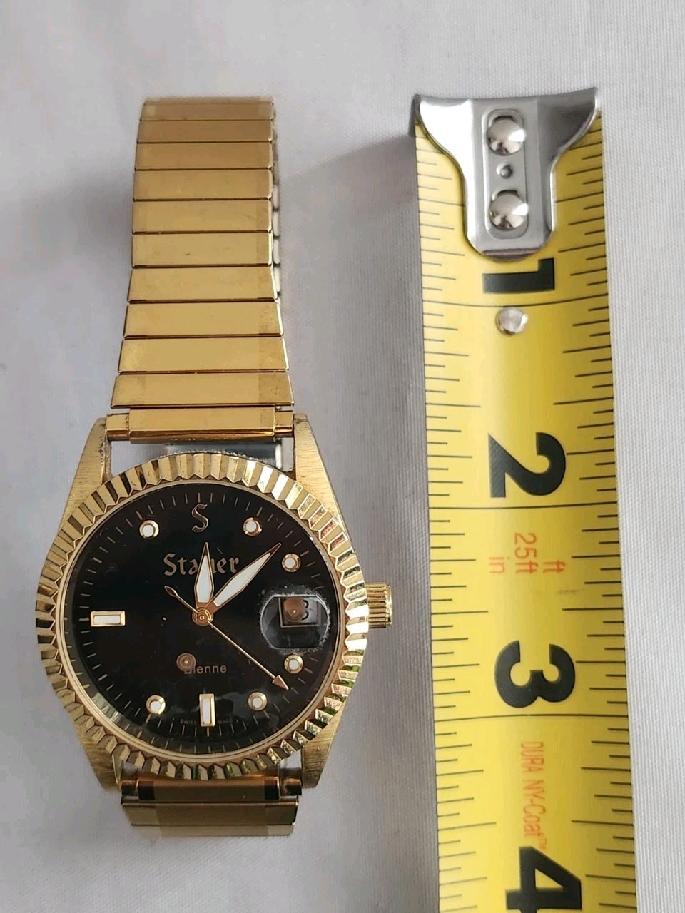 Stauer Swiss Noire Bienne Mens Watch W/Hadley-Roma Band