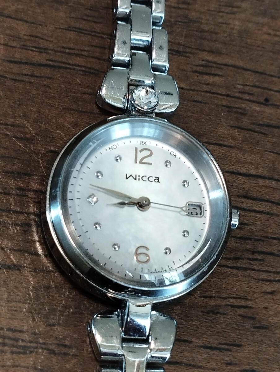 BN48 Citizen Wicca radio solar watch date anti magnetic shell dial ladies