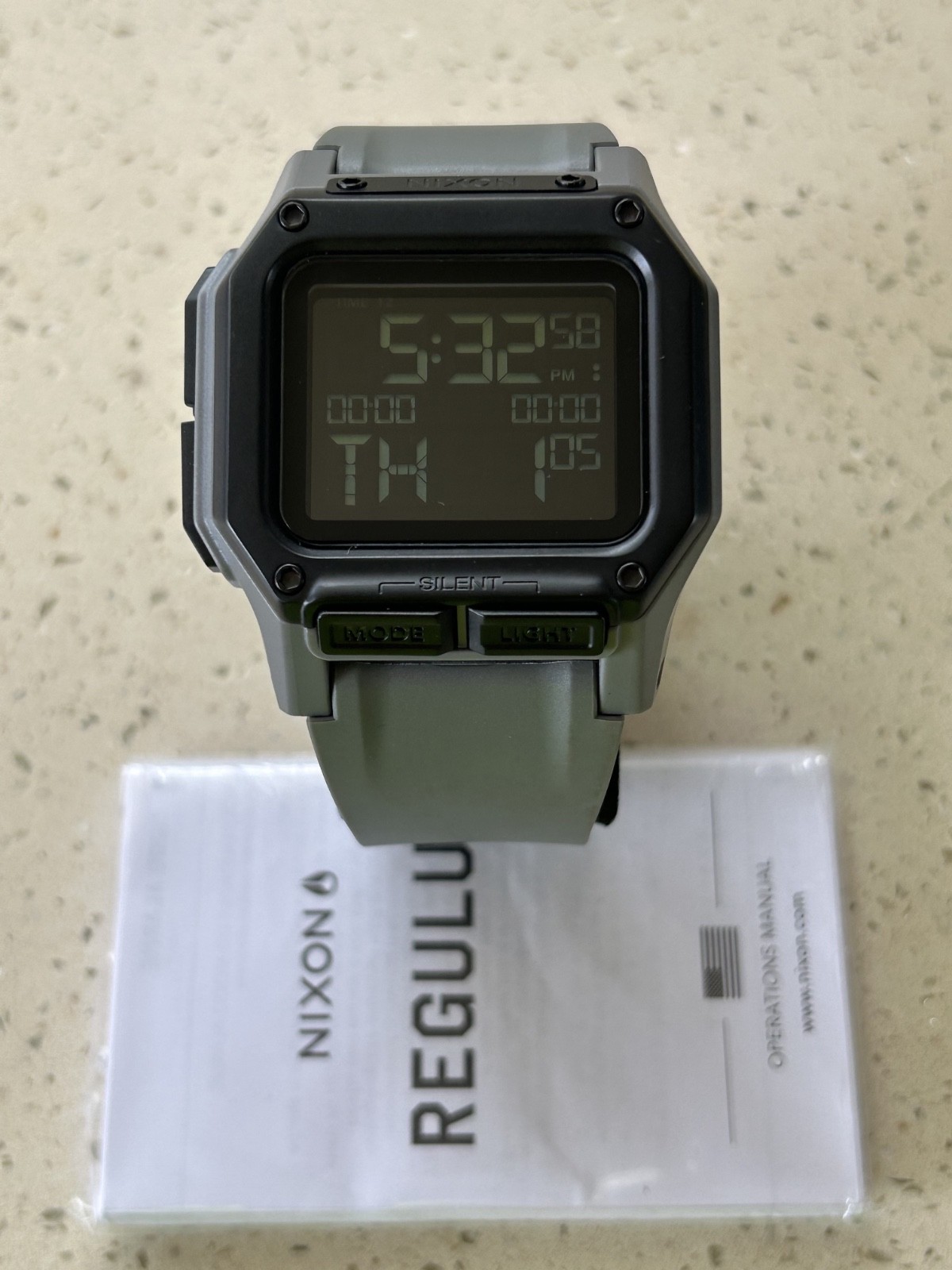 Nixon Regulus Watch Mens / Black and Gray / Water Resistant / Active Watch / NEW