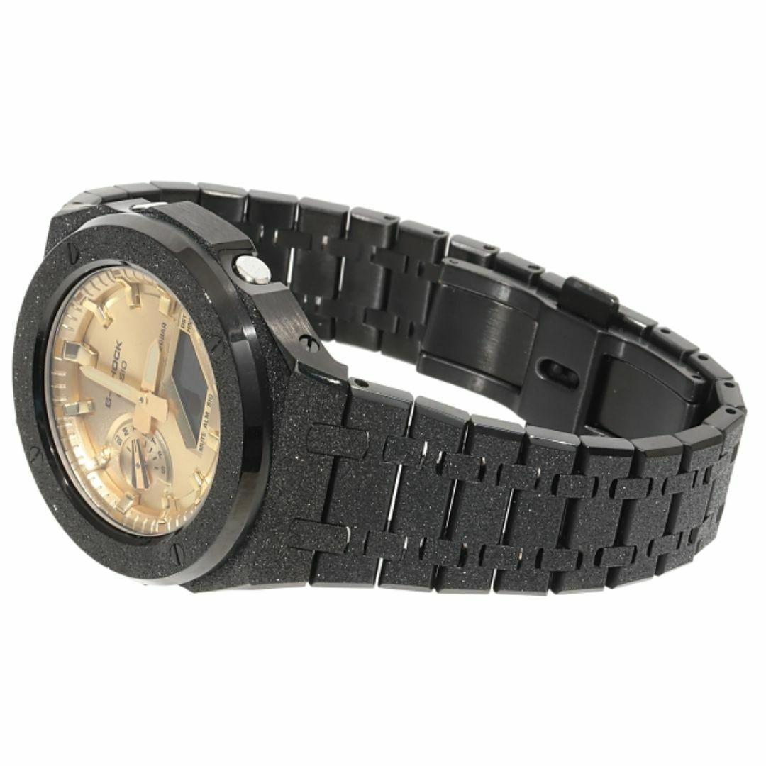 G-Shock GA2100 Frosted Custom Black Gold Dial Casioak Stainless Matte Model Fros