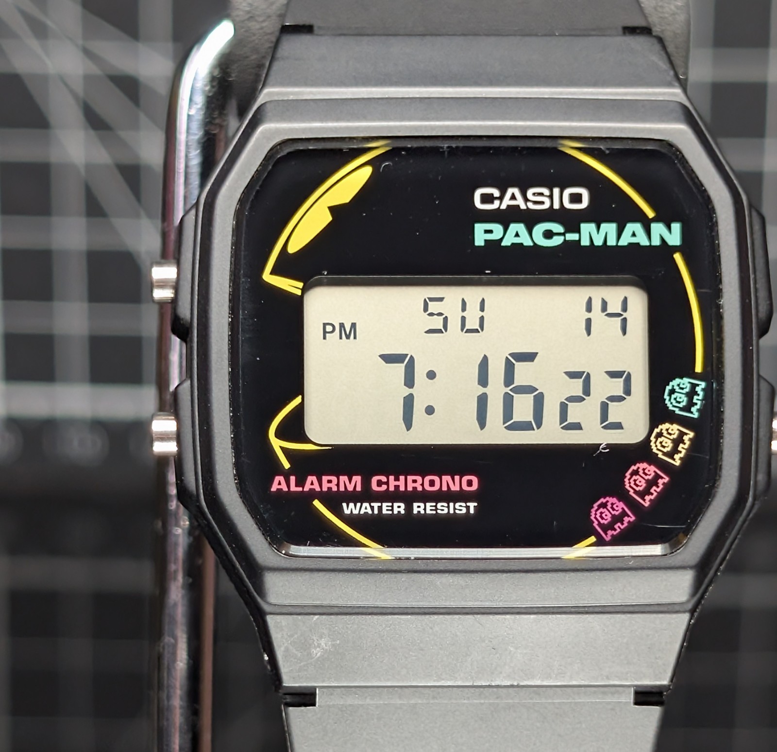Casio PAC-MAN F-91 Collab Limited Standard Digital Black Yellow Pink F-91WPC-1A