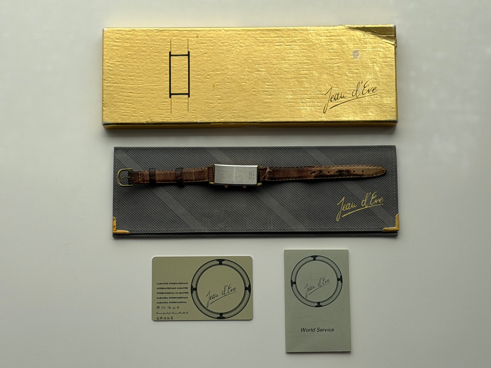 LOT of 2 Jean d’Eve Dual Time Watches Purchased in 1984 PRE-OWNED Gold Plated