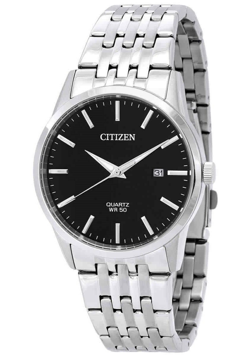 Citizen Black Dial Stainless Steel Quartz Casual 50M BI5000-87E Men’s Watch