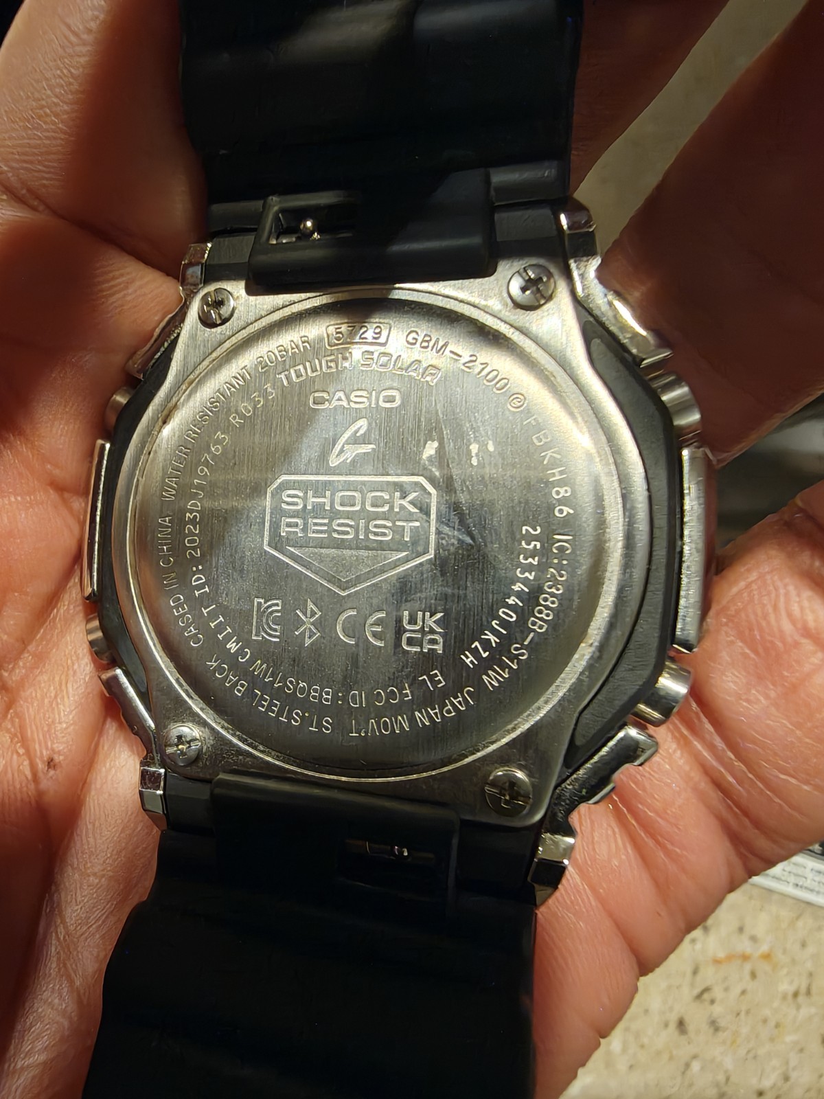 Casio G-SHOCK GBM-2100 Tough Solar Bluetooth 200m Silver/Black Box Papers