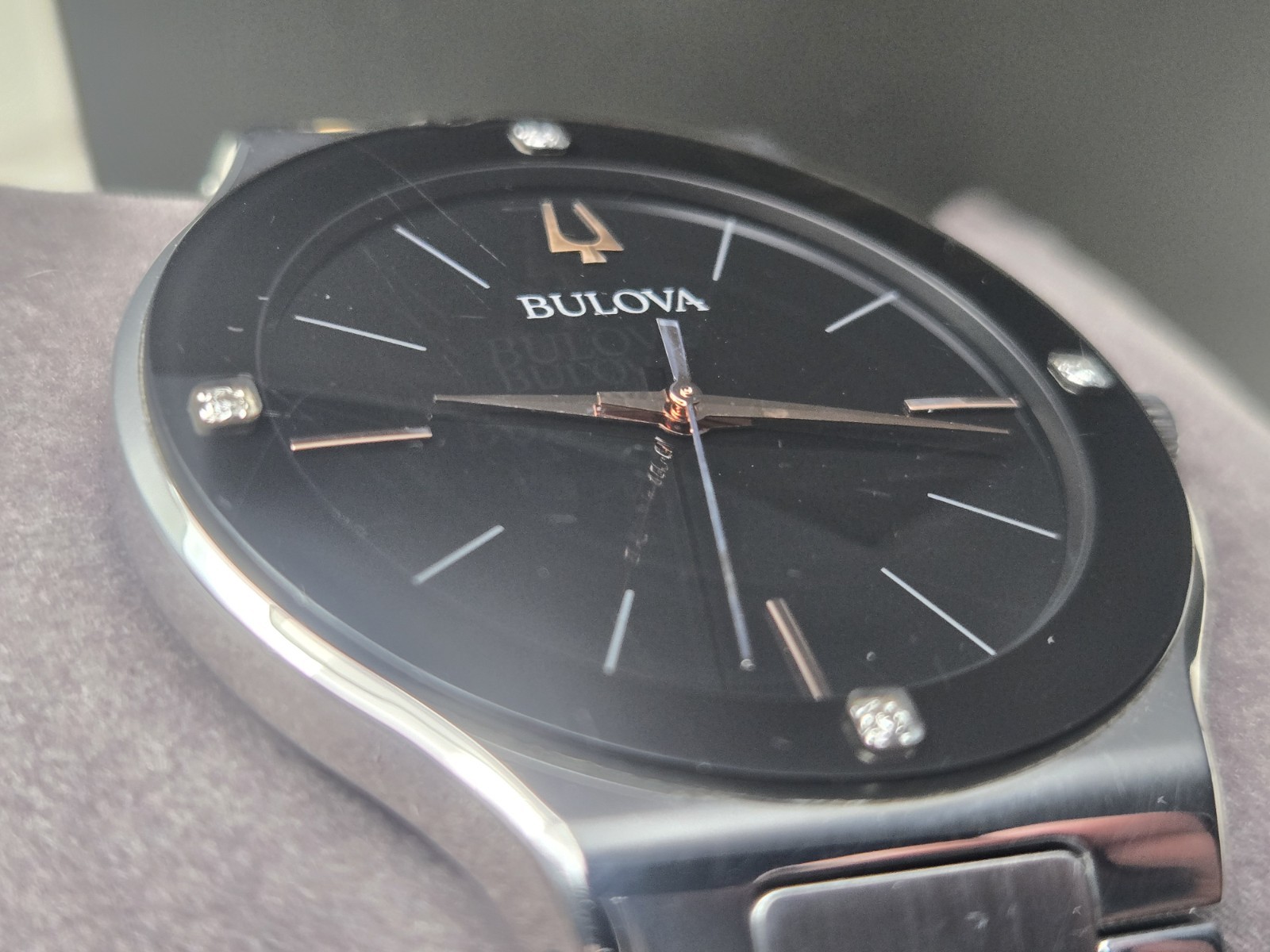 Bulova Men’s Millennia Modern Silver Stainless Steel Quartz Watch 43MM 96E117