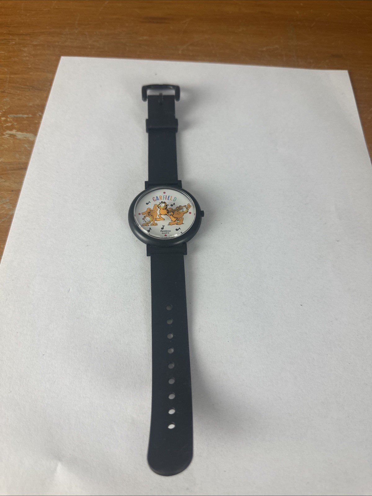 Vintage 1978 Armitron Garfield Dancing Watch Music Notes Plastic Band