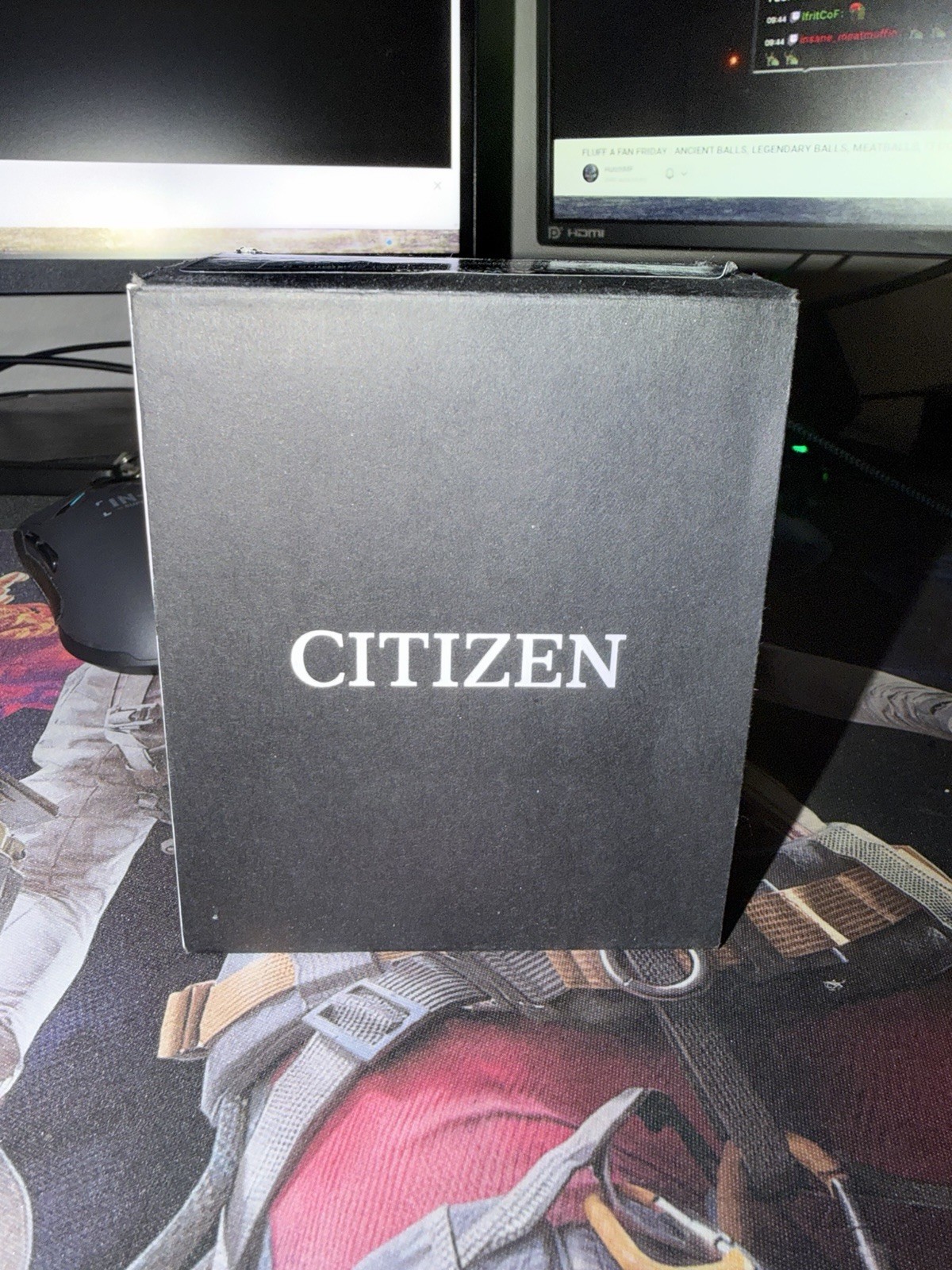 Citizen Eco-Drive Green Dial Chronograph Atomic Slide Rule 46mm Box Papers