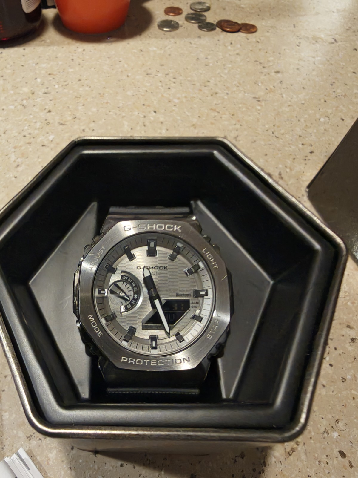 Casio G-SHOCK GBM-2100 Tough Solar Bluetooth 200m Silver/Black Box Papers