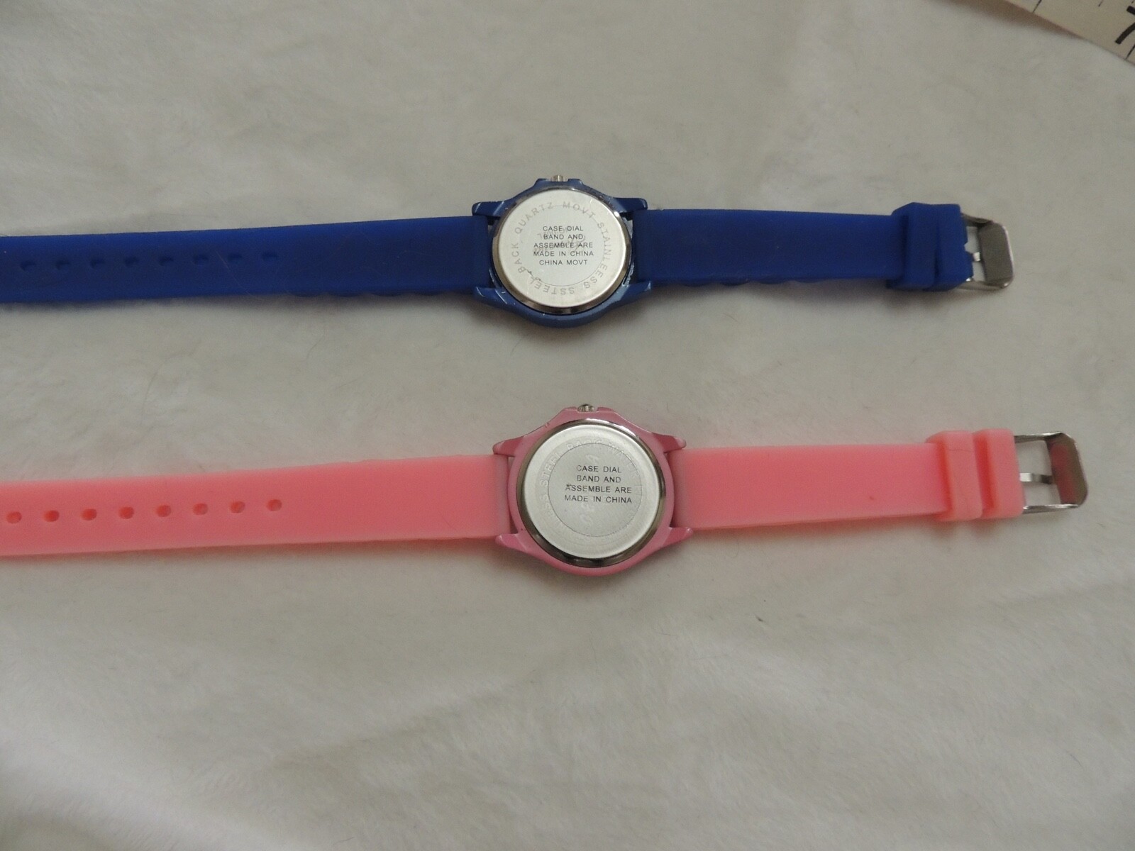Lot of 2 kid/teen Geneva, rhinestone watches with silicone jelly bands
