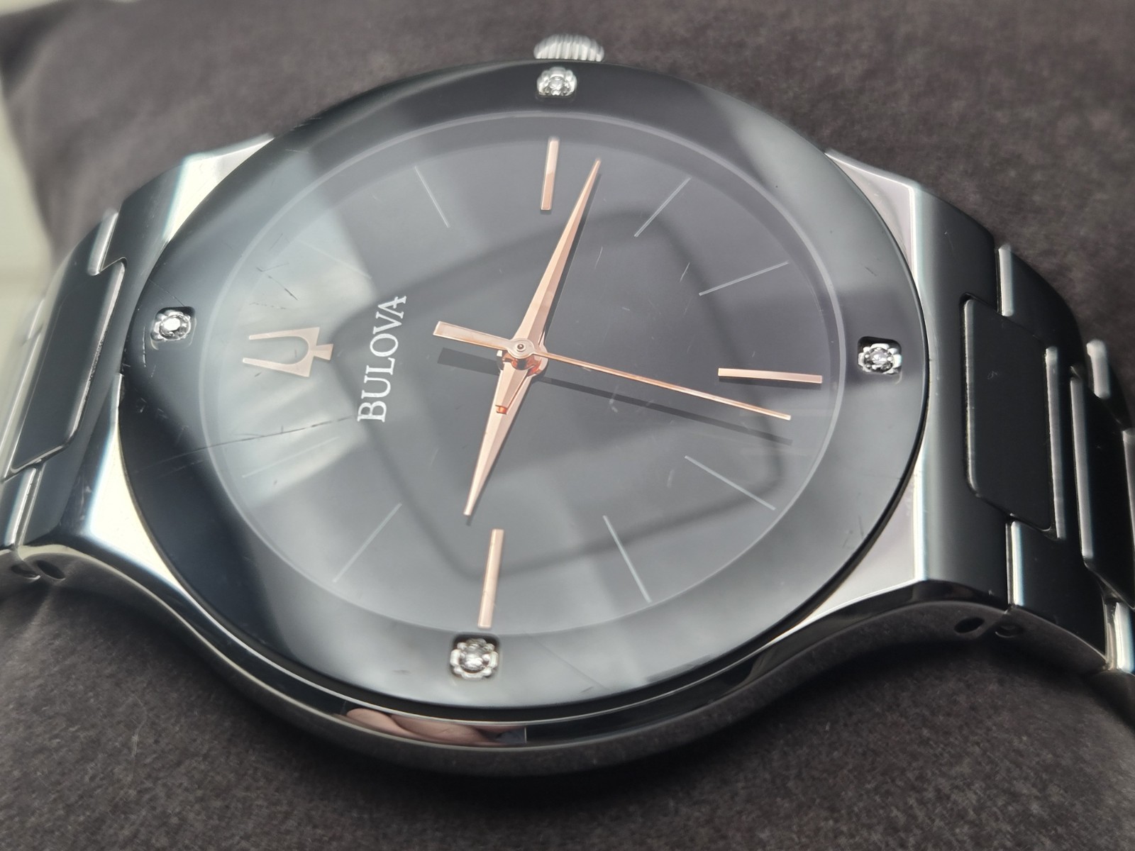 Bulova Men’s Millennia Modern Silver Stainless Steel Quartz Watch 43MM 96E117