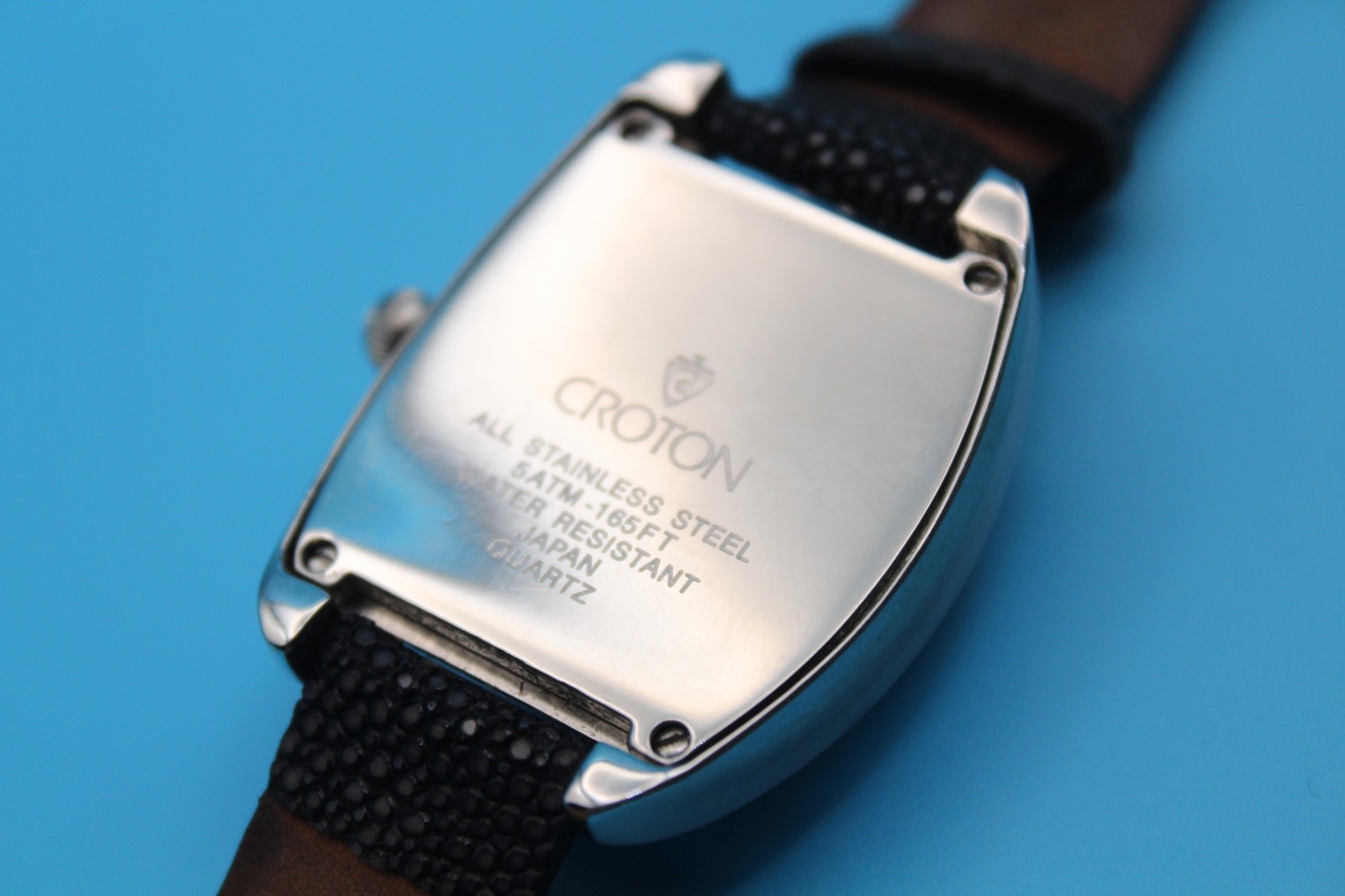 Croton Men’s Tonneau Japan Quartz Wristwatch Genuine Stingray Band