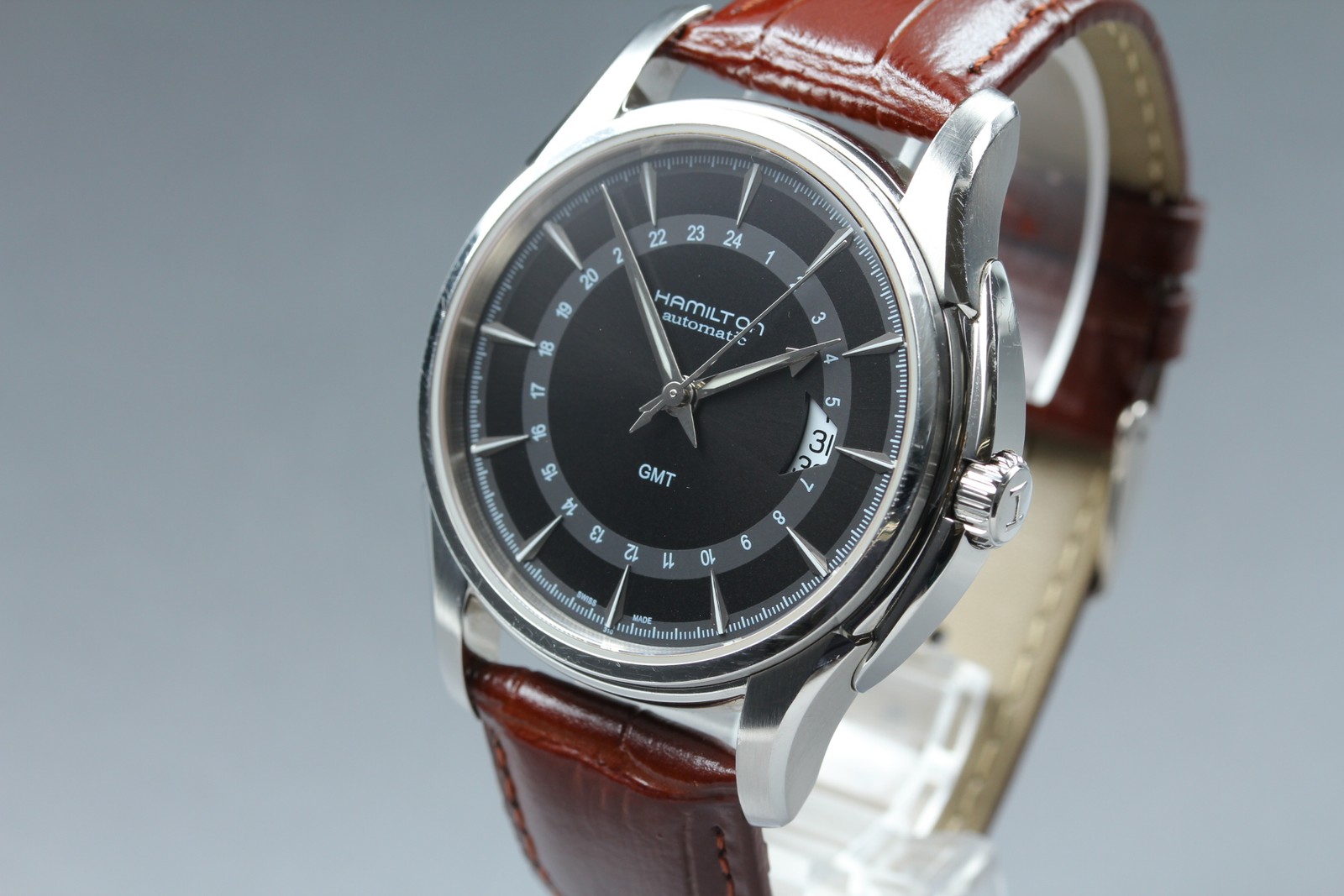Hamilton Jazzmaster Traveler GMT Automatic Black Dial Men’s Watch 42mm JAPAN
