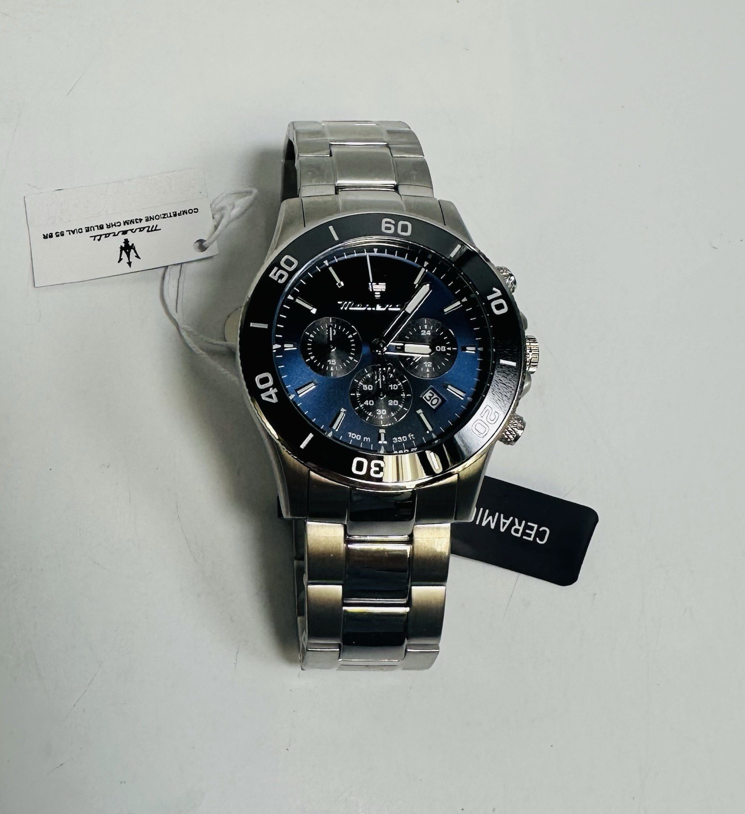 Maserati Men’s Competizione Watch 43mm Blue Dial Stainless Steel *NEW with Tag*
