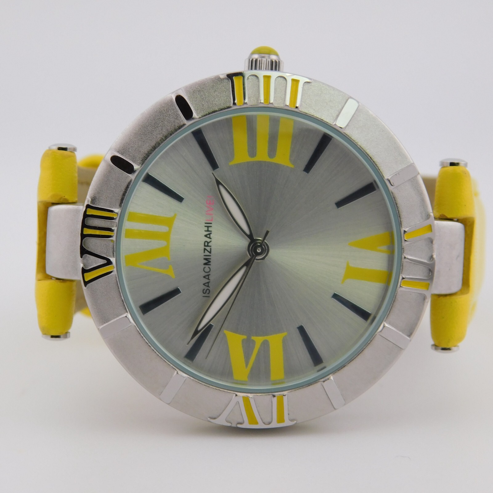 ISAAC MIZRAHI LIVE! IMZ551 Yellow Tone Band Quartz Women’s Watch New Battery