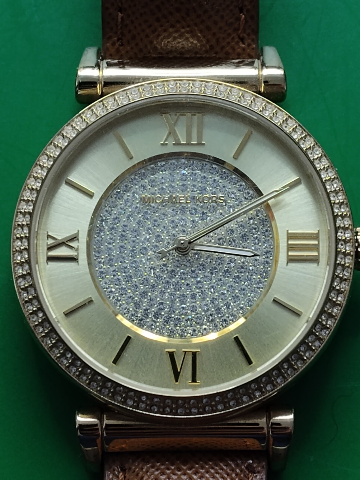 Women’s Michael Kors 251410 Catlin Champagne Crystal Pave Dial Watch MK2375