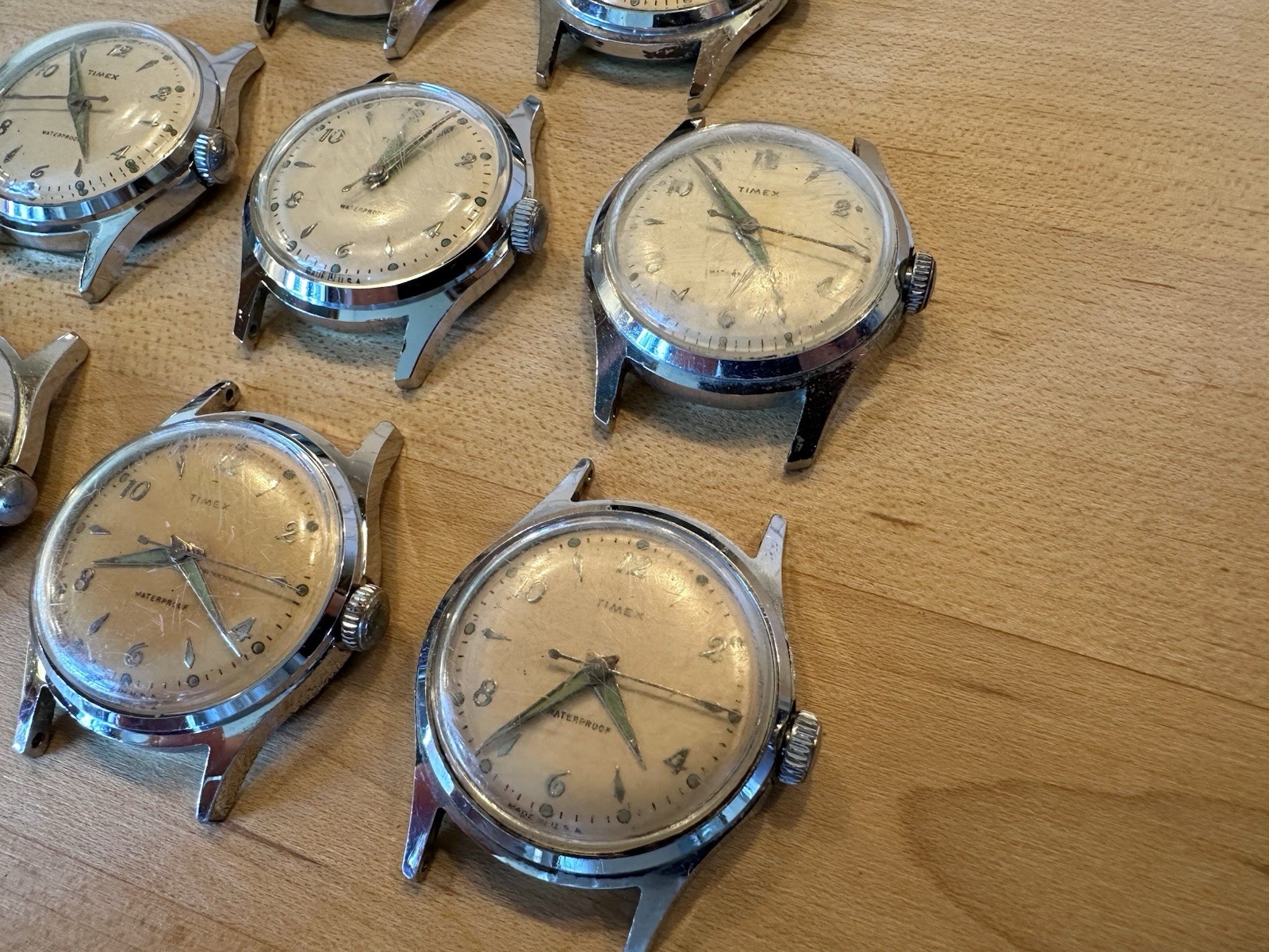 8 Vintage 1957 / 1958 Timex Marlin Watches – 1950s Waterproof, US Time