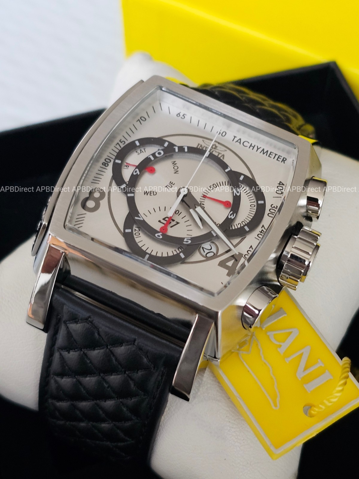 Invicta – S1 Rally – Swiss Z60 Chronograph Silver / Black Leather Mens Watch