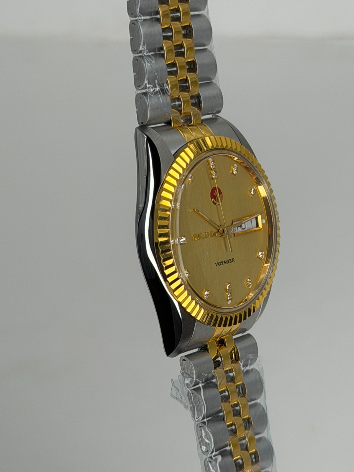 Rare RADO Voyager Automatic Full Gold Diamond Index Watch Men Vintage Swiss Made
