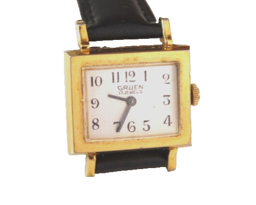 1960 MENS UNISEX RARE WIDE HORIZONTAL SWISS GRUEN 17J DRIVER WATCH RUNS GREAT