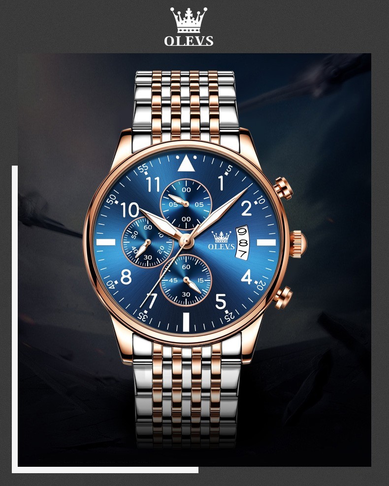 OLEVS 2869 Fashion Wrist Casual Quartz Luminous Multifunctional Business Watch