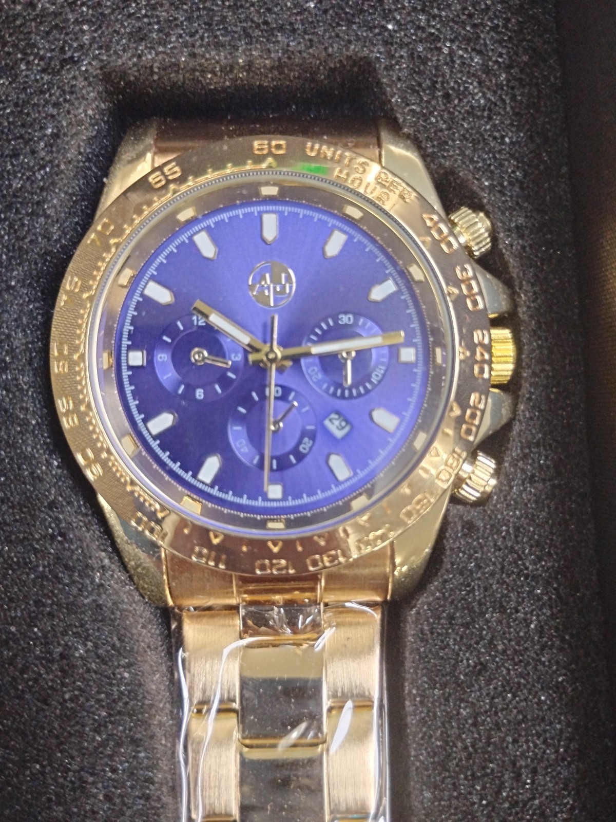 New Three (3) AJ Quality Watches Show 1 Green,1 Purple, 1 Blue Face Free Shippi